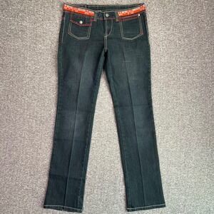 Marithe Francois Girbaud Jeans Womens 30 Green Grunge Straight Rave Shuttle Tape
